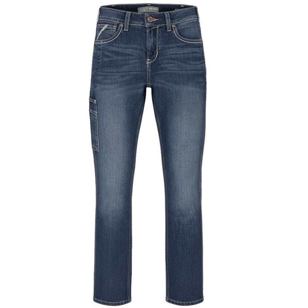 Ariat Rebar Mid Rise Straight Cargo Blue Denim Jeans Women’s Size 29R